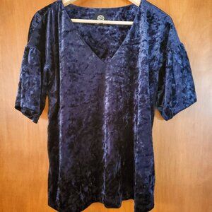 Navy Velour Short Sleeve